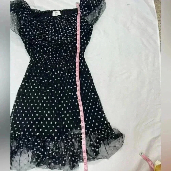 EVERLY Black Silver Tulle dress Woman’s Size S Party Fancy NEW NWOT HOLIDAY glam - Picture 11 of 14